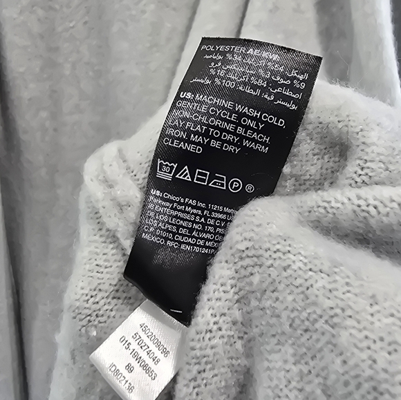 White House Black Market Cardigan Womens Large Gray Long Duster Maxi Slits - Picture 14 of 16